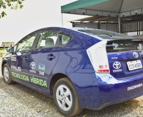 Carro híbrido do curso de Engenharia Automotiva. Foto:Raquel Aviani. 26/11/2019